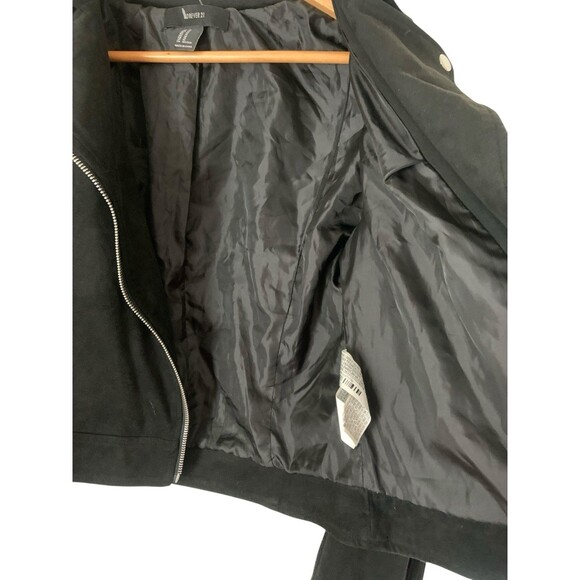 Forever 21 Y2K Western Fringe Zipper Jacket Faux Suede, Size M, Black - Picture 5 of 9